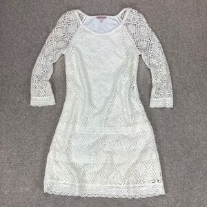 Juicy Couture Angel Grace Crochet Dress Women Size 0 Cream Cottagecore Coquette